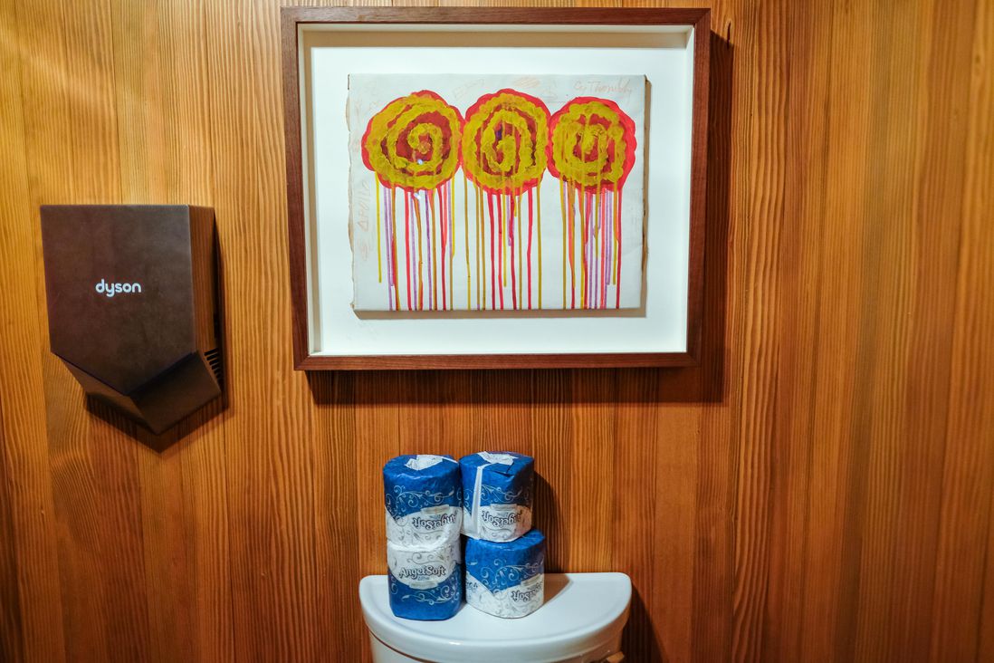 artwork in the bathroom